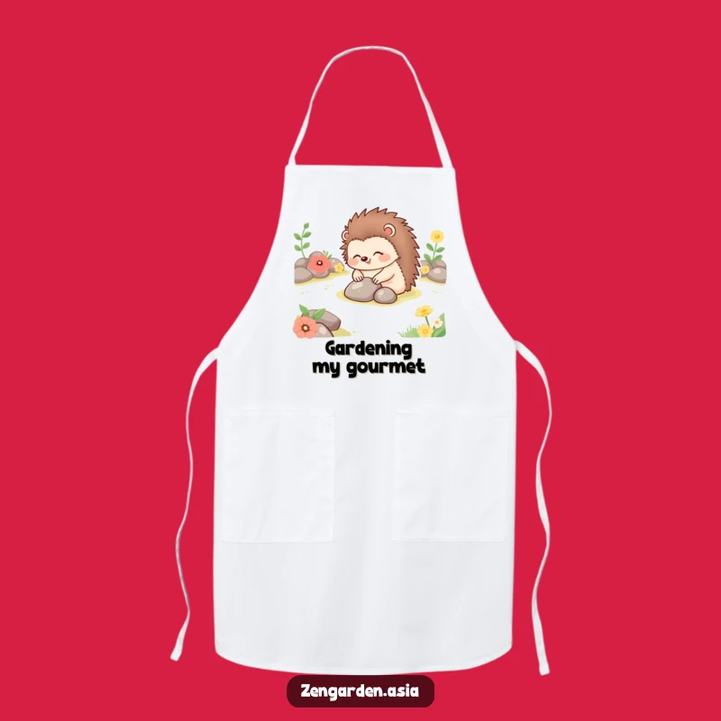 Funny Hedgehog Gardener Apron: Tranquil Setting Humor, Great Cooking Gift