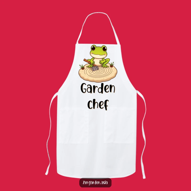 Funny Frog Zen Master Apron: Keep Calm and Rake On