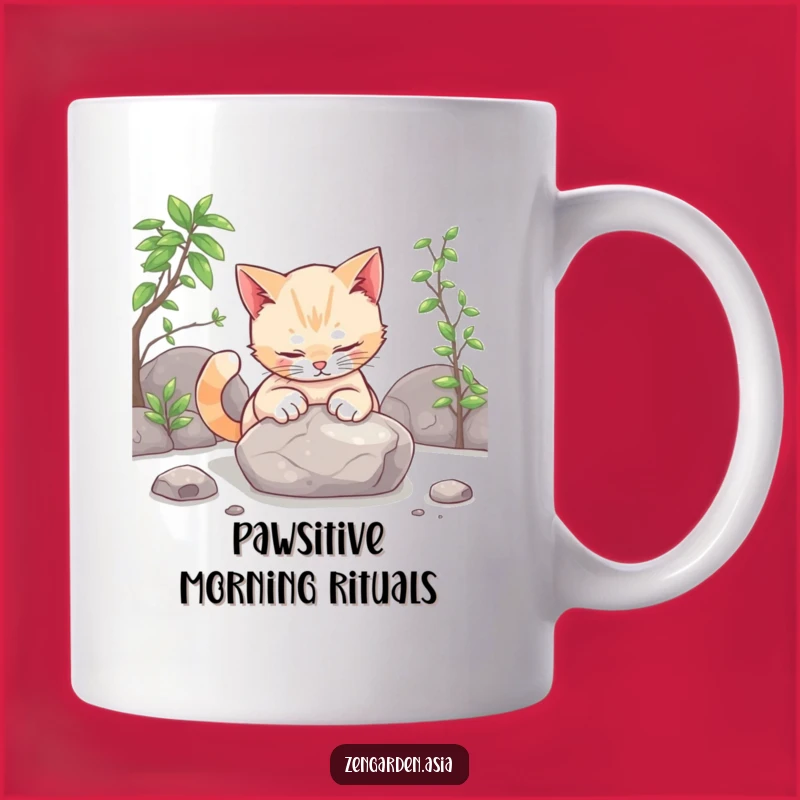 Funny Cat Zen Mug: Curious Patter Gift for Cat Lovers