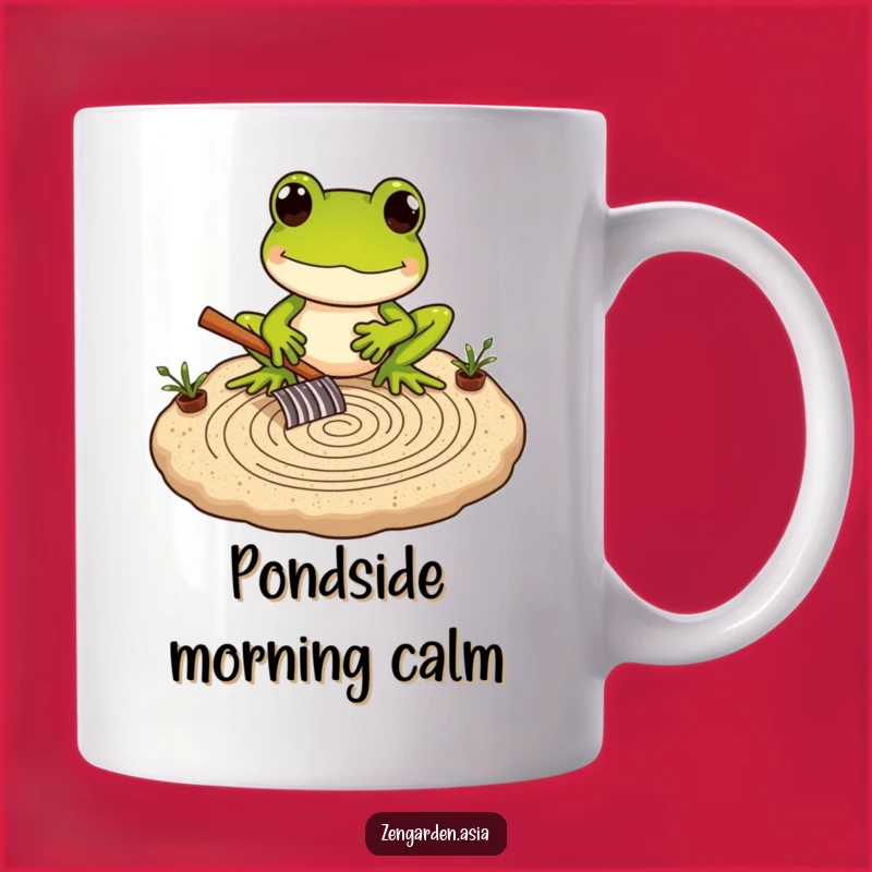 Funny Frog Zen Master Mug: Peaceful Raking Art Gift