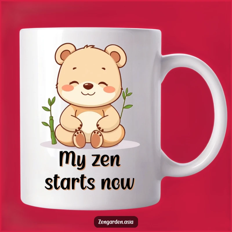 Funny Meditating Bear Cub Mug: Serene & Hilarious Gift for Bear Lovers