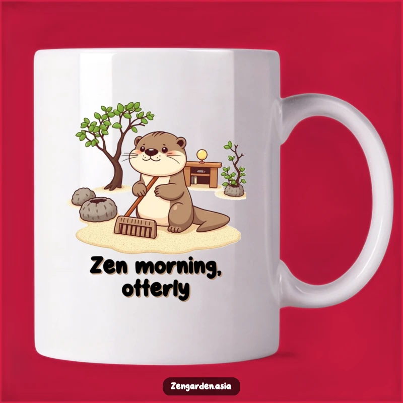 Funny Otter Zen Mug: Relaxing Rake Gift for Calm Moments