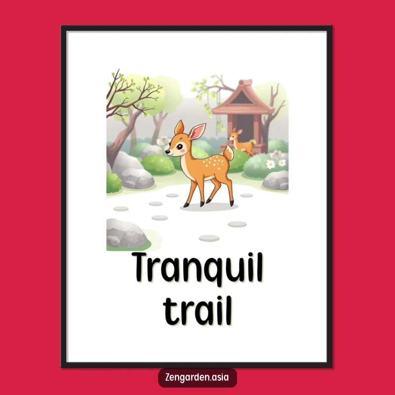 Funny Deer Zen Digital Print: Gentle Walker File, Instant Gift