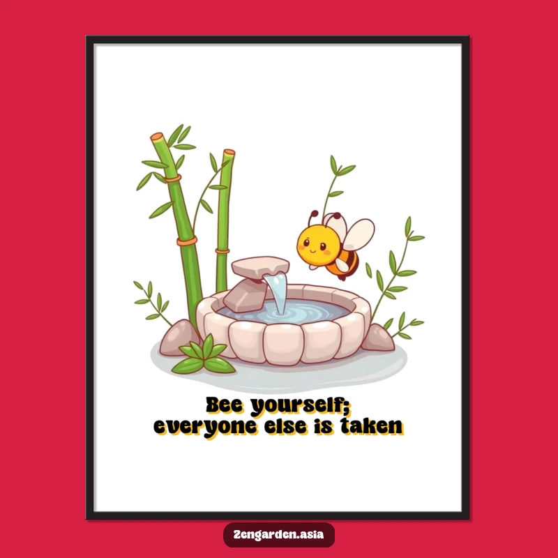 Free Printable Bee Zen Garden Wall Art: Funny Humorous Downloadable Decor for Your Space