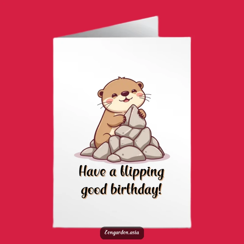 Free Printable Funny Otter Birthday Card - Downloadable DIY Gift for Playful Souls