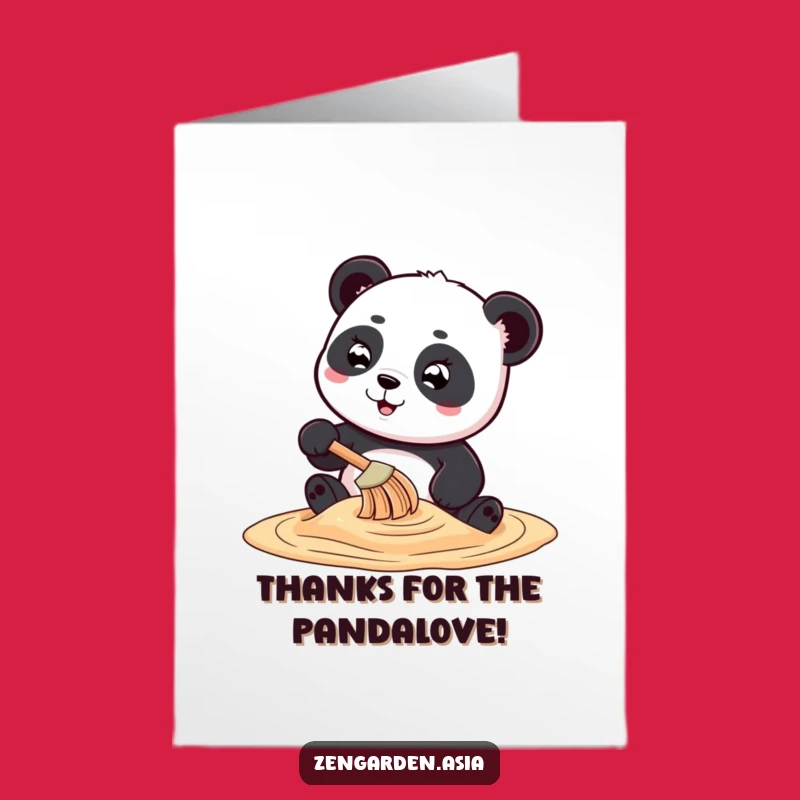 Free Printable Thank You Card: Panda Sand Art Gratitude Funny Downloadable Gift