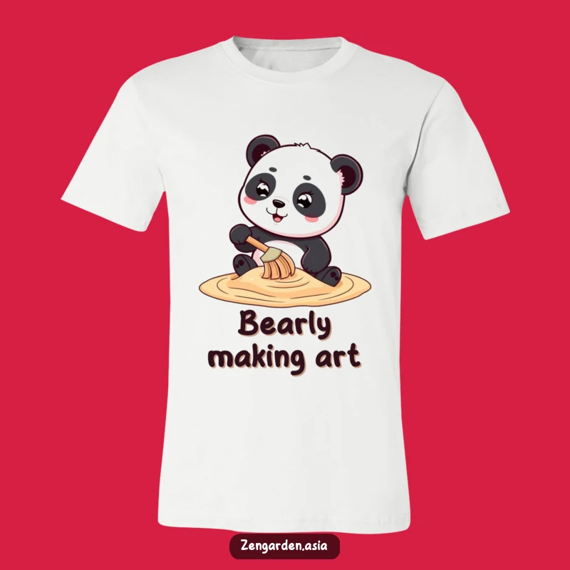 Funny Panda Rake T-Shirt: Swirling Sand Art Humor, Awesome Creative Gift