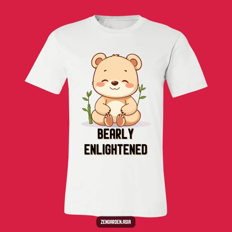 Funny Happy Bear Cub T-Shirt: Meditative Moment, Bamboo Buddy, Hilarious Gift