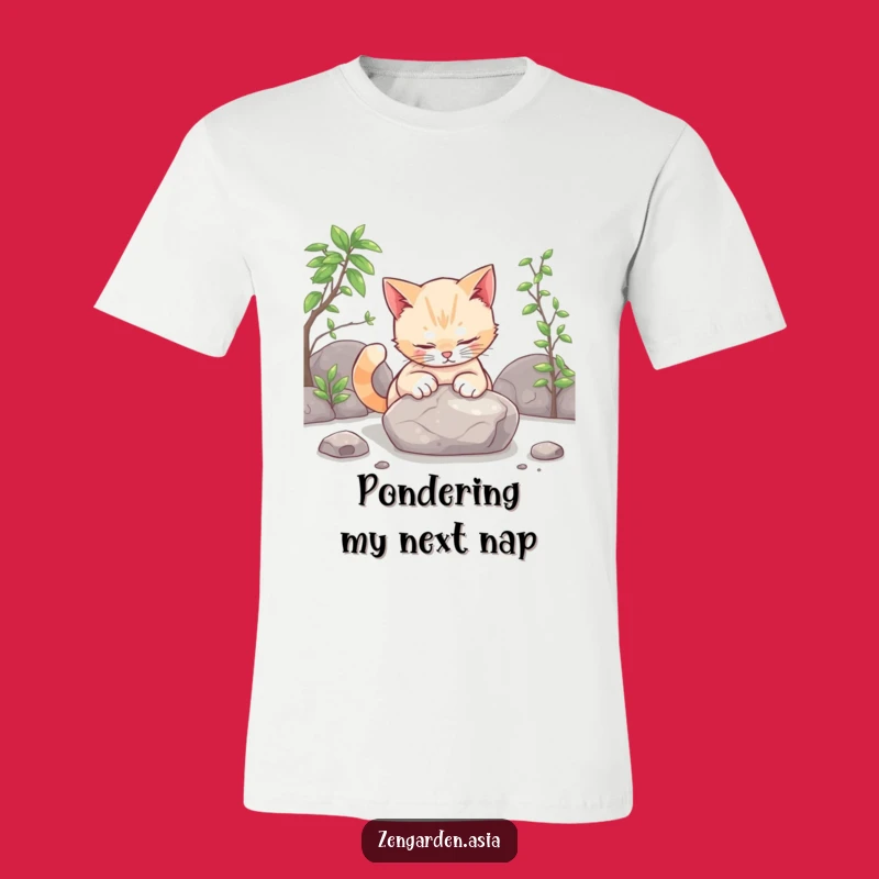 Funny Cat Zen T-Shirt: Curious Patter Tee, Gift for Cat Fans