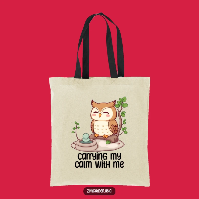 Funny Zen Owl Tote Bag: Peaceful Garden Humor, Practical and Hilarious Gift Idea